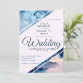 *~* Waterverf Elegante trendy Waterverf bruiloft Kaart (Staand voorkant)
