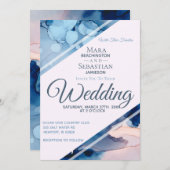 *~* Waterverf Elegante trendy Waterverf bruiloft Kaart (Voorkant / Achterkant)