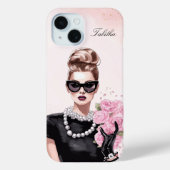 Waterverf Elegante Vrouw Roze Rozen  Case-Mate iPhone Case (Achterkant)