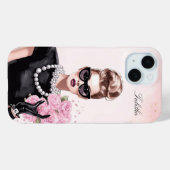 Waterverf Elegante Vrouw Roze Rozen  Case-Mate iPhone Case (Achterkant (horizontaal))