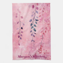 Waterverf Elegante wijnstokken met roze achtergron