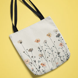 Waterverf Elegante Wildbloemen Rustieke bloemen Tote Bag