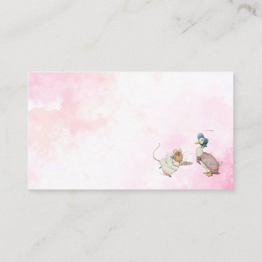 Waterverf Elegante wilde bloem Peter Rabbit baby Informatiekaartje (Achterkant)