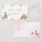 Waterverf Elegante wilde bloem Peter Rabbit baby Informatiekaartje (Voorkant / Achterkant)