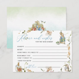 Waterverf Elegante wilde bloemPeter Rabbit baby sh Informatiekaartje