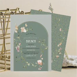 Waterverf Elegante Wildflower graduatioUitnodiging Kaart