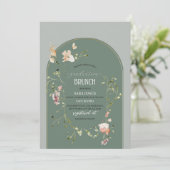 Waterverf Elegante Wildflower graduatioUitnodiging Kaart (Staand voorkant)