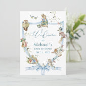 Waterverf Elegante Wildflower Peter Rabbit baby s Kaart (Staand voorkant)