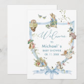 Waterverf Elegante Wildflower Peter Rabbit baby s Kaart (Voorkant / Achterkant)