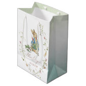 Waterverf Elegante Wildflower Peter Rabbit baby s Medium Cadeauzakje (Voorkant Gekanteld)