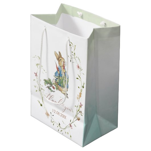 Waterverf Elegante Wildflower Peter Rabbit baby s Medium Cadeauzakje (Voorkant Gekanteld)