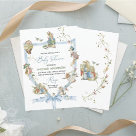 Waterverf Elegante Wildflower Peter Rabbit Baby Sh Kaart