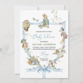 Waterverf Elegante Wildflower Peter Rabbit Baby Sh Kaart (Voorkant)