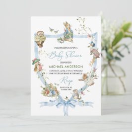 Waterverf Elegante Wildflower Peter Rabbit Baby Sh Kaart