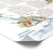 Waterverf Elegante Wildflower Peter Rabbit baby sh Poster (Hoek)