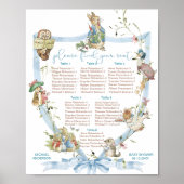 Waterverf Elegante Wildflower Peter Rabbit baby sh Poster (Voorkant)