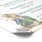 Waterverf Elegante Wildflower Peter Rabbit baby sh Poster (Hoek)