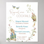 Waterverf Elegante Wildflower Peter Rabbit baby sh Poster (Voorkant)