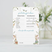 Waterverf Elegante Wildflowers Peter Rabbit Predi Kaart (Staand voorkant)