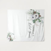 Waterverf Elegante Winter Anemonen bloemen bruids Wandkleed (Voorkant (horizontaal))