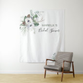 Waterverf Elegante Winter Anemonen bloemen bruids Wandkleed (In situ)