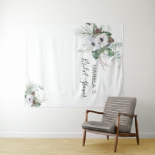 Waterverf Elegante Winter Anemonen bloemen bruids Wandkleed (In Situ (horizontaal))