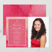 Waterverf Elegantie Fotouitnodiging Kaart (Voorkant / Achterkant)