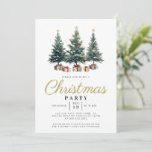 Waterverf Elegantie Kerstboom Kerst Kaart (Staand voorkant)