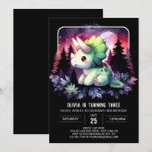 Waterverf Elegantie Triceratops Verjaardag Kaart (Voorkant / Achterkant)