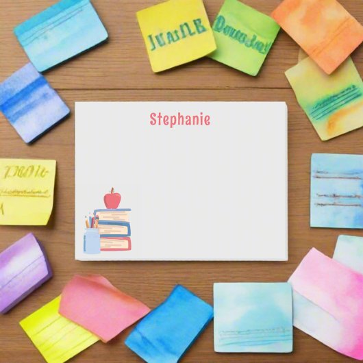 Waterverf Elementary Terug naar School Teacher kin Post-it® Notes