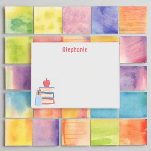 Waterverf Elementary Terug naar School Teacher kin Post-it® Notes