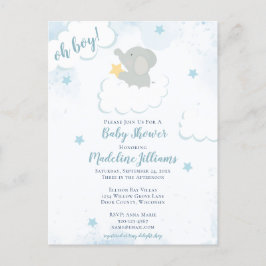 Waterverf Elephant Baby shower Briefkaart