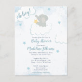 Waterverf Elephant Baby shower Briefkaart (Voorkant)
