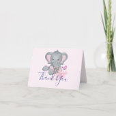 Waterverf Elephant baby shower Dank je wel auto Bedankkaart (Voorkant)