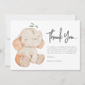 Waterverf Elephant Baby shower Hartelijk dank Bedankkaart (Voorkant)