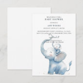 Waterverf Elephant Baby shower Kaart (Voorkant / Achterkant)