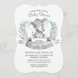 Waterverf Elephant Baby shower Kaart