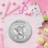 Waterverf Elephant Baby shower Papieren Bordje (Feest)