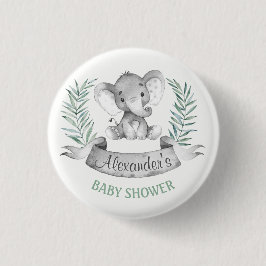 Waterverf Elephant Baby shower Ronde Button 3,2 Cm