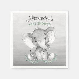 Waterverf Elephant Baby shower Servet