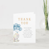 Waterverf Elephant & Blue Balloons Baby shower Bedankkaart (Voorkant)