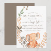 Waterverf Elephant Boho Safari Baby shower (Voorkant / Achterkant)