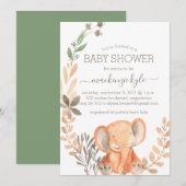 Waterverf Elephant Boho Safari Baby shower (Voorkant / Achterkant)