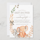 Waterverf Elephant Boho Safari Baby shower (Voorkant)