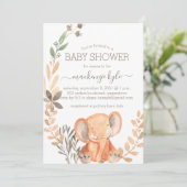 Waterverf Elephant Boho Safari Baby shower (Staand voorkant)