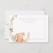 Waterverf Elephant Boho Safari Bedankkaart (Voorkant)