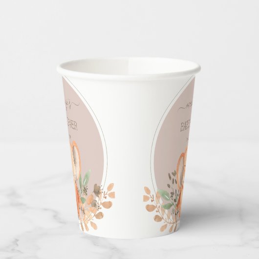 Waterverf Elephant Boho Safari Papieren Bekers (Links)