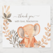 Waterverf Elephant Boho Safari Sparkling Wijnetiket (Enkel label)