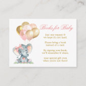 Waterverf Elephant Bow-ballonboeken voor Baby Informatiekaartje (Voorkant)