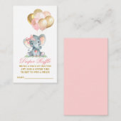 Waterverf Elephant Bow-ballonnen luierrankel Informatiekaartje (Voorkant / Achterkant)